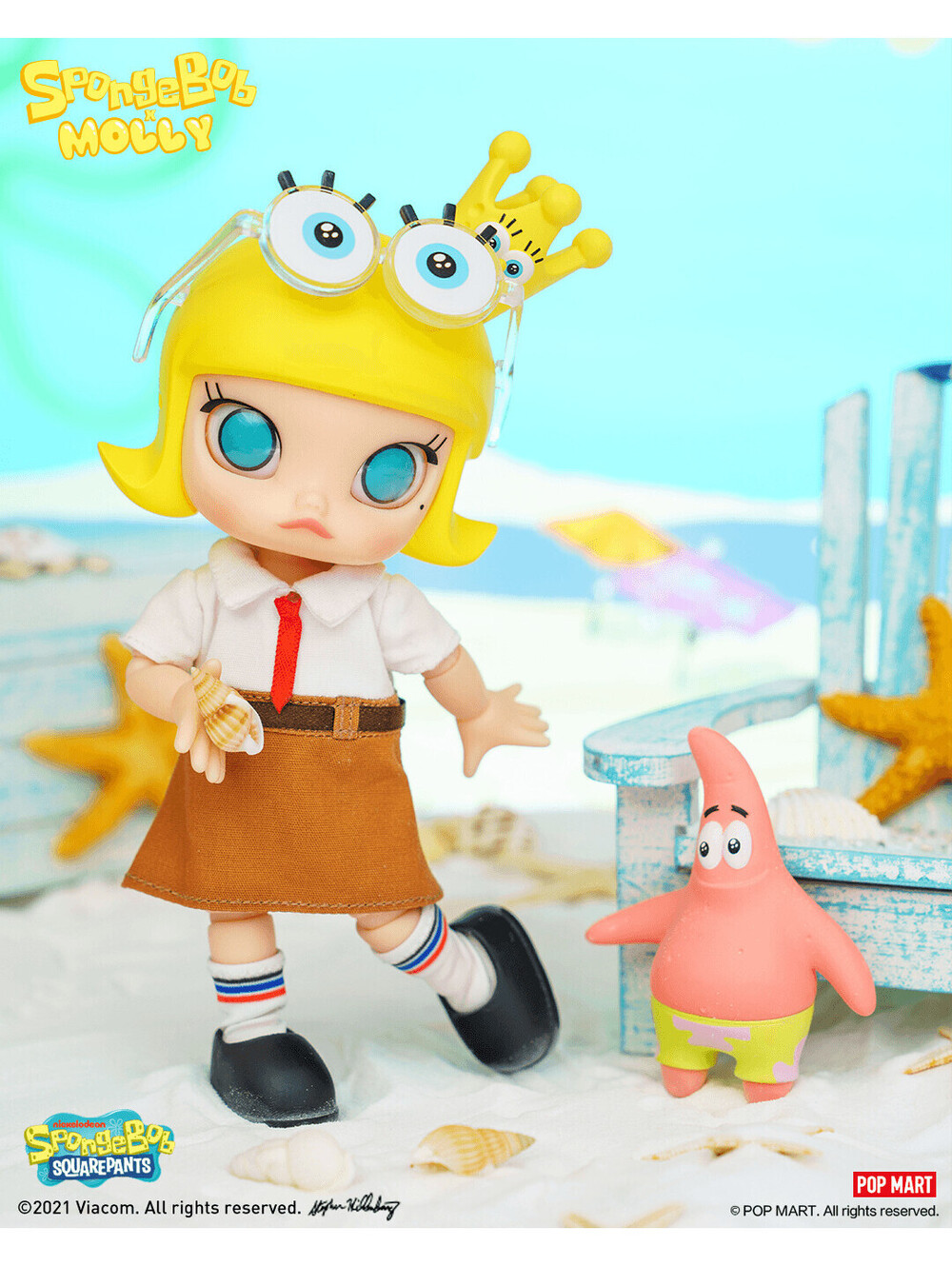Pop Mart Molly x SpongeBob Patrick Star Nickelodeon BJD doll